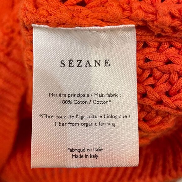 Last Chance! EUC Sezane Jazz 100% Cotton Cable Knit Sweater Orange XS - Picture 7 of 8